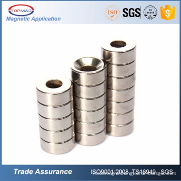 Customized Round Base Neodymium Magnet with Countersunk for #10 Bolt